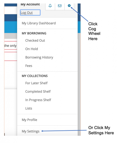 Catalogue my account settings